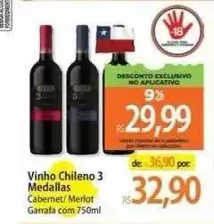 Atacadão Vinho Chileno 3 Medallas oferta