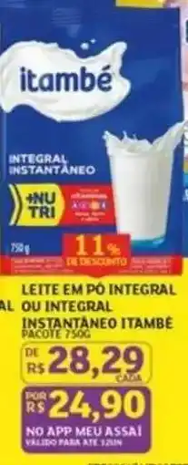 Assaí Atacadista Leite em Pó Integral ou Integral Instantâneo Itambé oferta