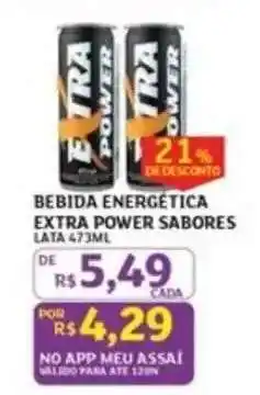 Assaí Atacadista Bebida Energética Extra Power Sabores oferta