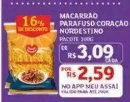 Assaí Atacadista MACARRÃO PARAFUSO CORAÇÃO NORDESTINO oferta