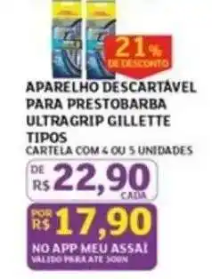 Assaí Atacadista Aparelho Descartável para Prestobarba Ultragrip Gillette oferta