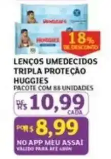 Assaí Atacadista Lenços Umedecidos Tripla Proteção Huggies oferta