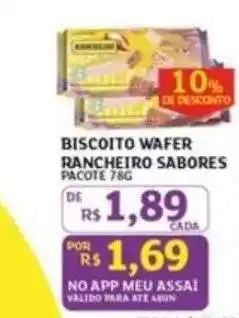 Assaí Atacadista Biscoito Wafer Rancheiro Sabores oferta