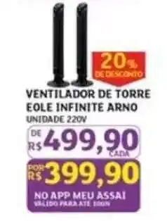 Assaí Atacadista VENTILADOR DE TORRE EOLE INFINITE ARNO oferta
