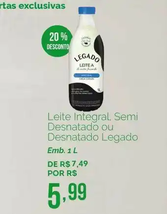 Oba Hortifruti Leite Integral Semi Desnatado Ou Desnatado Legado 20% Desconto oferta