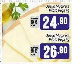 Supermercados Big Compra Queijo Muçarela Piloto Peça Kg Queijo Muçarela Piloto Peça Kg oferta