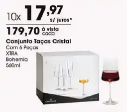 Zaffari Conjunto Taças Cristal oferta