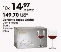 Zaffari Conjunto Taças Cristal oferta