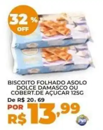Biscoito folhado asolo dolce damasco ou cobert.de açucar
