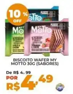 Pinheiro Supermercado Biscoito wafer my motto 30g (sabores) oferta