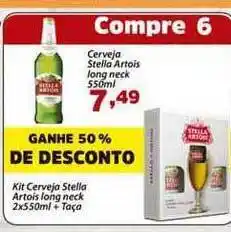 Confiança Supermercados Kit Cerveja Stella Artois Long Neck + Taça 550ml oferta