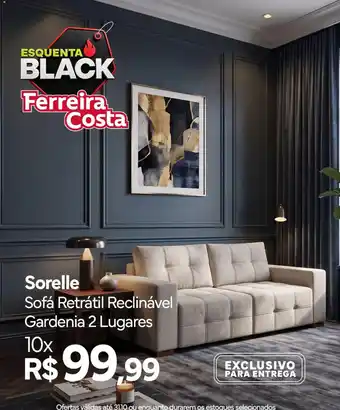 Sofá retrátil reclinável gardenia 2 lugares