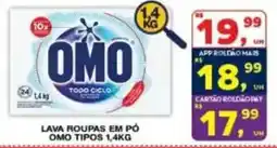 Roldão Lava roupas em pó omo tipos 1,4kg oferta