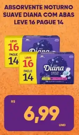 Tatico absorvente noturno suave diana com abas oferta