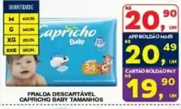 Roldão fralda descartável capricho baby tamanhos oferta