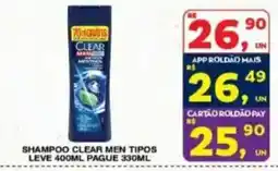 Roldão Shampoo clear men tipos oferta