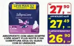 Roldão Absorvente com abas sempre livre adapt plus noite e dia oferta