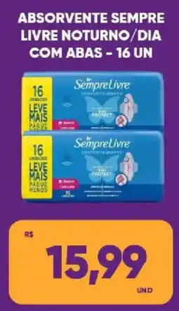 Tatico Absorvente sempre livre noturno/dia com abas oferta