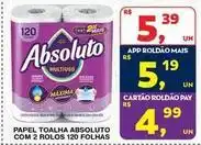 Roldão Mais - papel toalha absoluto com 2 rolos 120 folhas oferta
