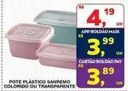 Roldão Sanremo - pote plástico colorido ou transparente oferta