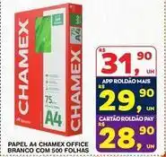 Roldão Chamex - papel a4 office branco com 500 folhas oferta
