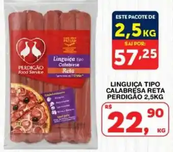 Linguiça tipo calabresa reta