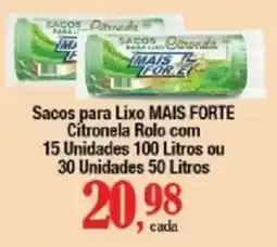 Supermercados Unidos Sacos para lixo mais forte citronela rolo oferta