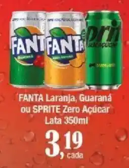 Supermercados Unidos fanta laranja, guaraná ou sprite zero açúcar oferta