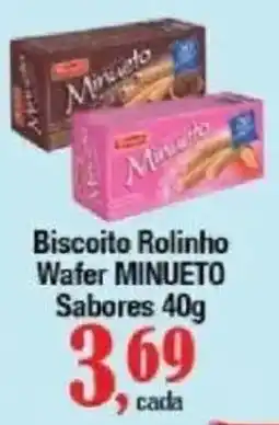 Supermercados Unidos Biscoito Rolinho Wafer MINUETO oferta