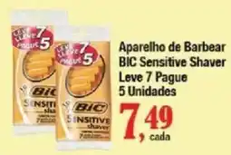 Supermercados Unidos Aparelho de barbear bic sensitive shaver oferta