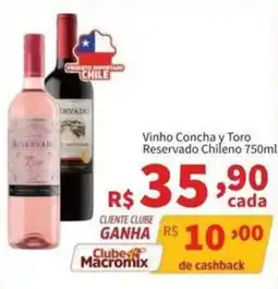 Macromix Atacado Vinho Concha y Toro Reservado Chileno oferta