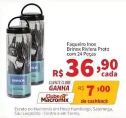 Macromix Atacado Faqueiro inox brinox riviera preto oferta