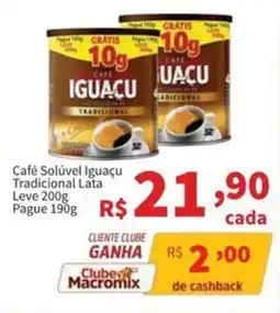 Macromix Atacado Café Solúvel Iguacu Tradicional Lata oferta