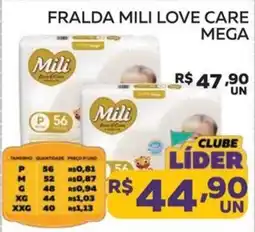 Lider Atacadista Fralda mili love care mega oferta