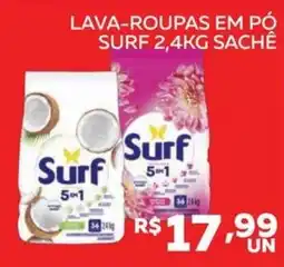 Lider Atacadista Lava-roupas em pó surf 2,4kg sachê oferta
