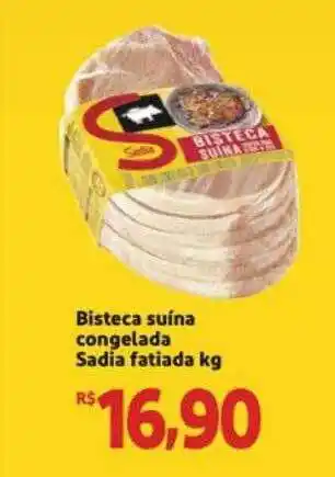 Atacado Máximo Bisteca Suina Congelada Sadia Fatiada Kg oferta