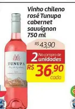 Comper Vinho Chileno Rosé Tunupa Cabernet Sauvignon oferta