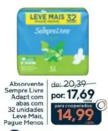 Coop Absorvente sempre livre adapt com abas oferta