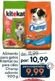Coop alimento para gatos kitekat ou para cães champ sabores oferta