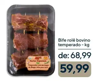 Bife rolê bovino temperado