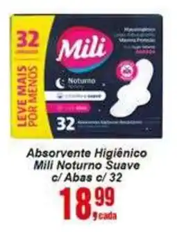 Negreiros Absorvente Higiênico Mili Noturno Suave oferta