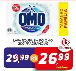 Supermercado Bem Barato Lava roupa em pó omo 2kg fragrâncias oferta