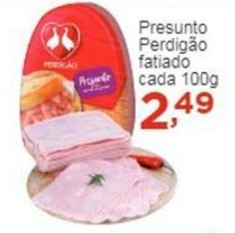 Rossi Supermercado Presunto Perdigao Fatiada cada 100g oferta