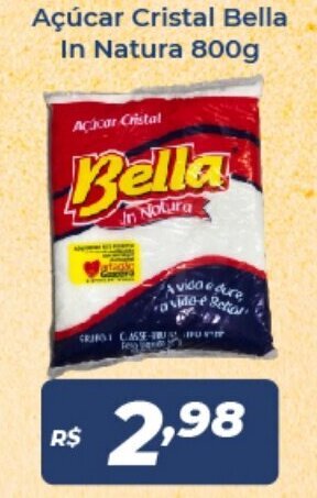 Atakarejo Acucar Cristal Bella In Natura 800g oferta