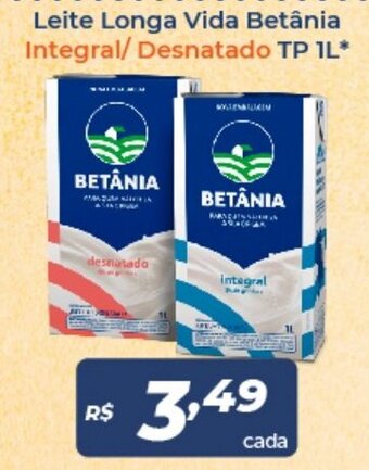 Atakarejo Leite Longa Vida Betania Integral/ Desnatada TP 1L oferta
