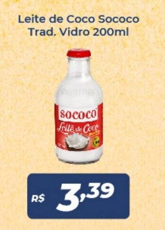 Atakarejo Leite de Coco Sococo Trad. Vidro 200ml oferta