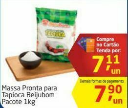 Tenda Atacado Massa pronta para tapioca beijubom 1kg oferta