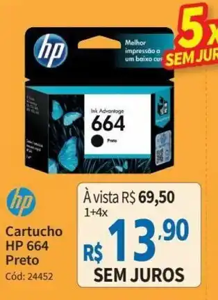 Deltasul Cartucho HP 664 Preto oferta