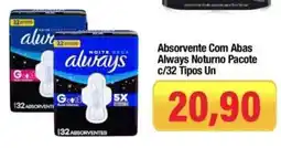 Spani Atacadista Absorvente Com Abas Always Noturno Pacote oferta