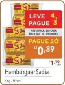 Supermercados Condor Hambúrguer Sadia oferta